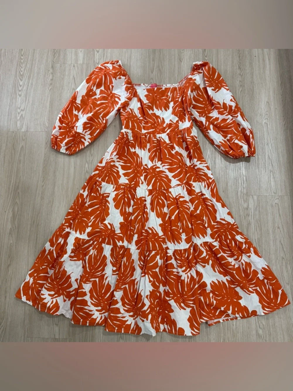 Petal & pup flying tomato palm Leaf Tiered Maxi Dress nwot - Picture 5 of 6